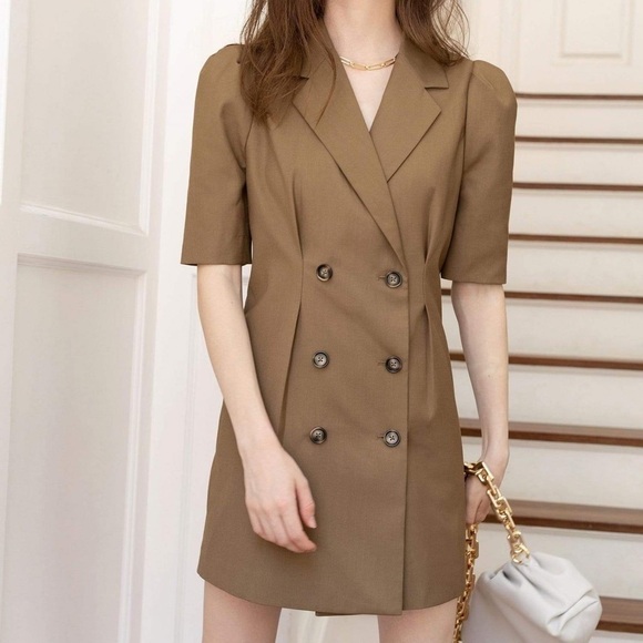 J.ING Women’s Della Fawn Blazer Dress Tan size XS - Picture 3 of 12